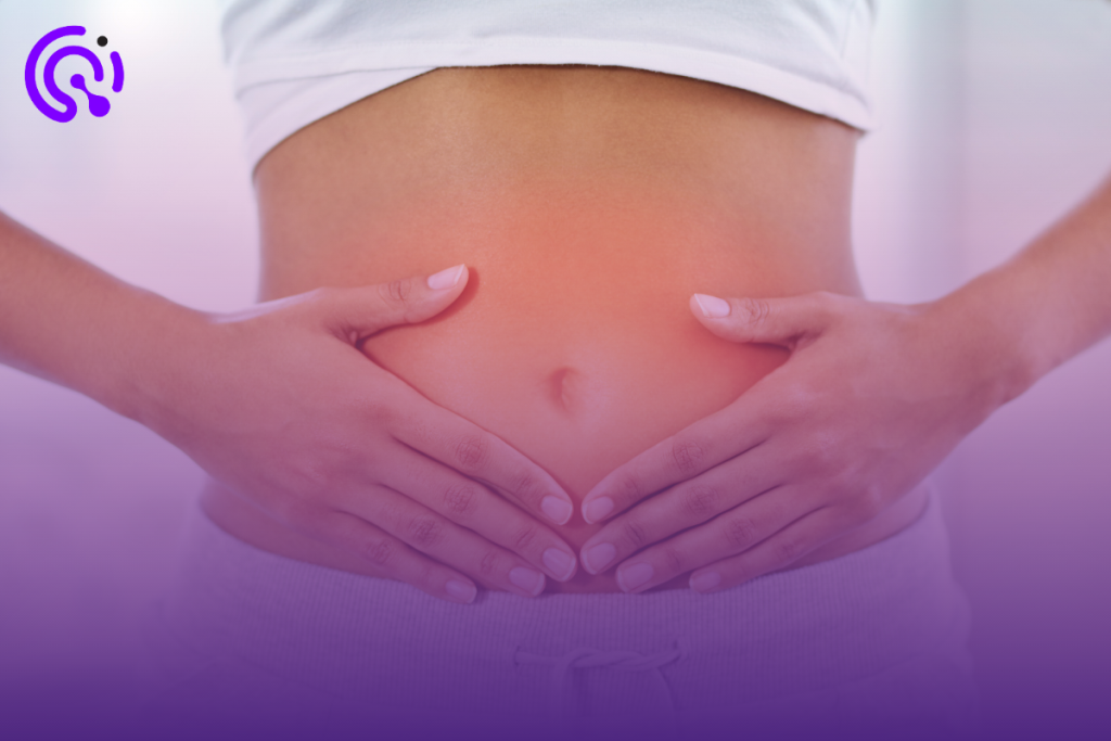 Functional gut health drink concept showing probiotics, prebiotics, and postbiotics supporting immunity, skin health, mood, weight management, and metabolic balance.